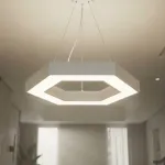 Світлодіодний підвісний світильник Luxel шестигранне кільце 800 мм 48W 4000K IP20 білий (CSCL09-48W)