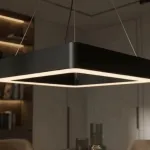 Світлодіодний підвісний світильник Luxel квадратний 800×800 мм 48W 4000K IP20 чорний (CSCL06-48B)