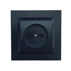 Розетка одинарная Luxel JAZZ (9101) Черная
