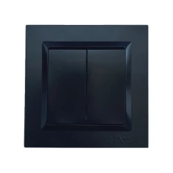 Выключатель двойной Luxel JAZZ (9103) Черный