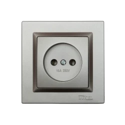 Розетка одинарная Luxel JAZZ (9701) Графитовая