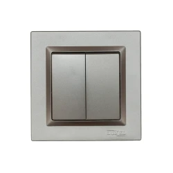 Выключатель двойной Luxel JAZZ (9703) Графитовый