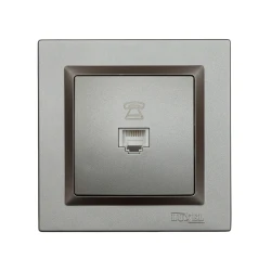 Розетка телефонная Luxel JAZZ (9710) Графитовая