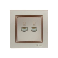 Компьютерная розетка двойная Luxel JAZZ (9228) Терракотовая