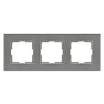 Рамка тройная стеклянная горизонтальная JAZZ graphite pearl (0723) Графитовая