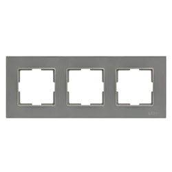 Рамка тройная стеклянная горизонтальная JAZZ graphite pearl (0723) Графитовая
