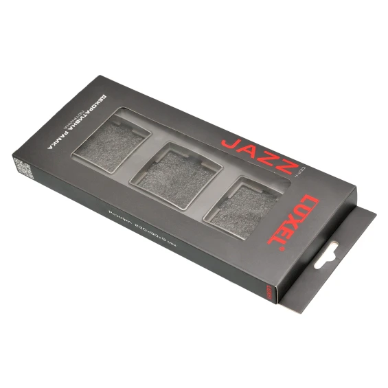 Рамка тройная стеклянная горизонтальная JAZZ graphite pearl (0723) Графитовая