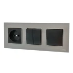 Рамка тройная стеклянная горизонтальная JAZZ graphite pearl (0723) Графитовая