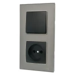 Рамка двойная стеклянная вертикальная JAZZ graphite pearl (0727) Графитовая