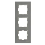 Рамка тройная стеклянная вертикальная JAZZ graphite pearl (0728) Графитовая