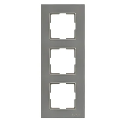 Рамка тройная стеклянная вертикальная JAZZ graphite pearl (0728) Графитовая