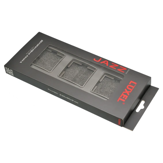Рамка тройная стеклянная вертикальная JAZZ graphite pearl (0728) Графитовая