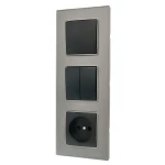 Рамка тройная стеклянная вертикальная JAZZ graphite pearl (0728) Графитовая