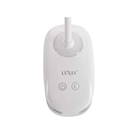 Світлодіодний настільний світильник Luxel Прищіпка 6W IP20 (білий) + USB, нічник (TLC-04W)