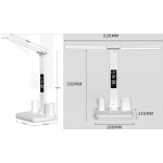 Світлодіодний настільний світильник Luxel 6W, акумулятор, USB, лед екран, органайзер (TL-16W) Білий
