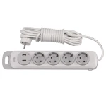 Сетевой удлинитель Luxel Nota 4 розетки 3М с заземлением и выключателем +2 USB гнезда(4353)