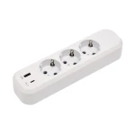Колодка Luxel 3 розетки с заземлением + USB+Type C (7161)