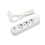 Сетевой удлинитель Luxel 3 розетки 3М с заземлением + USB+Type C (7163)