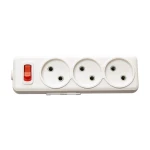 Колодка Luxel AURA 3 розетки с выключателем (7421)