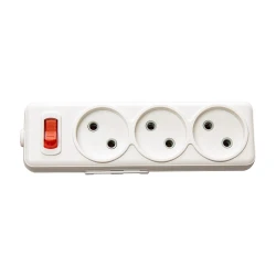 Колодка Luxel AURA 3 розетки с выключателем (7421)