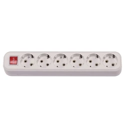 Колодка Luxel 6 розеток с заземлением и выключателем (7281)
