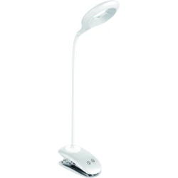 Світлодіодний настільний світильник Luxel Прищіпка 6W IP20 (білий) + USB, нічник (TLC-04W)