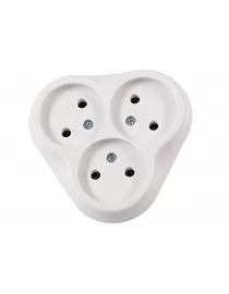 Розетка потрійна luxel внутрішня (1020) біла