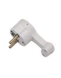 Вилка угловая плоская с заземлением Luxel (1034)