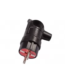 Вилка Luxel каучуковая с заземлением угловая с кольцом (1130)