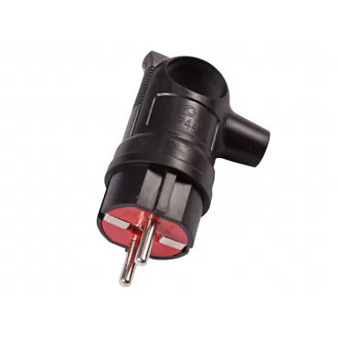 Вилка Luxel каучуковая с заземлением угловая с кольцом (1130)