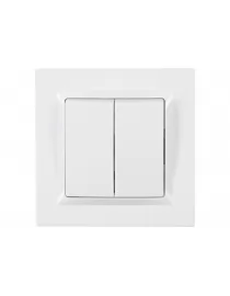Вимикач подвійний JAZZ (9003) білий