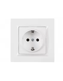 Розетка с заземлением Luxel JAZZ (9004) белая