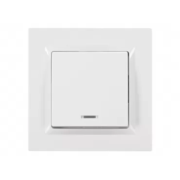 Выключатель с подсветкой Luxel JAZZ (9005) белый