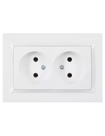 Розетка двойная Luxel JAZZ (9007) белая