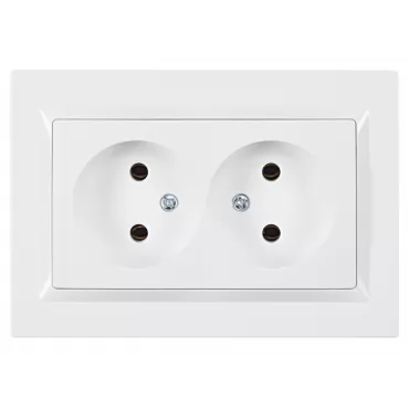 Розетка двойная Luxel JAZZ (9007) белая