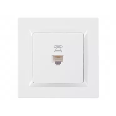 Розетка телефонная Luxel JAZZ (9010) белая