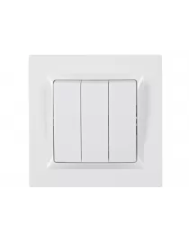 Выключатель тройной Luxel JAZZ (9013) белый