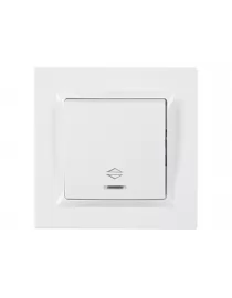 Выключатель проходной с подсветкой Luxel JAZZ (9016) белый