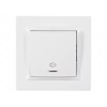 Выключатель проходной с подсветкой Luxel JAZZ (9016) белый