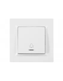 Кнопка звонка с подсветкой Luxel JAZZ (9018) белая