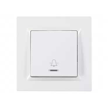 Кнопка звонка с подсветкой Luxel JAZZ (9018) белая