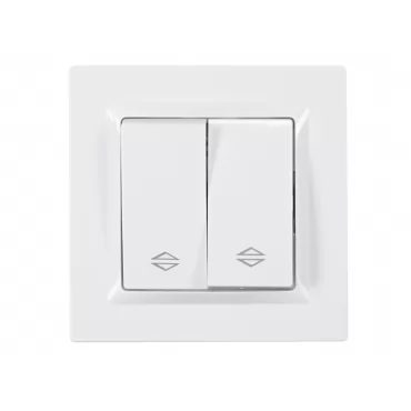 Выключатель проходной  двойной Luxel JAZZ (9019) белый