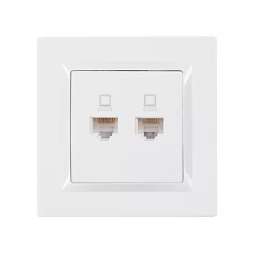 Компьютерная розетка двойная Luxel JAZZ (9028) белая