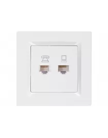 Комп'ютерна розетка+телефонна Luxel JAZZ (9029) біла