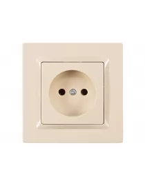 Розетка одинарная Luxel JAZZ (9301) кремовая