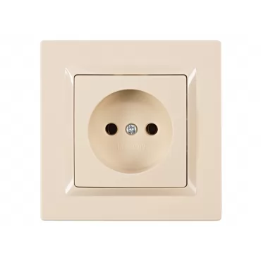 Розетка одинарная Luxel JAZZ (9301) кремовая