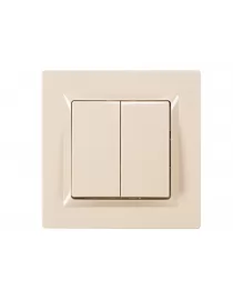 Вимикач подвійний Luxel JAZZ (9303) кремовий