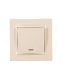 Вимикач з підсвічуванням Luxel JAZZ (9305) кремовий