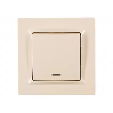 Выключатель с подсветкой Luxel JAZZ (9305) кремовый