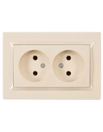 Розетка двойная Luxel JAZZ (9307) кремовая